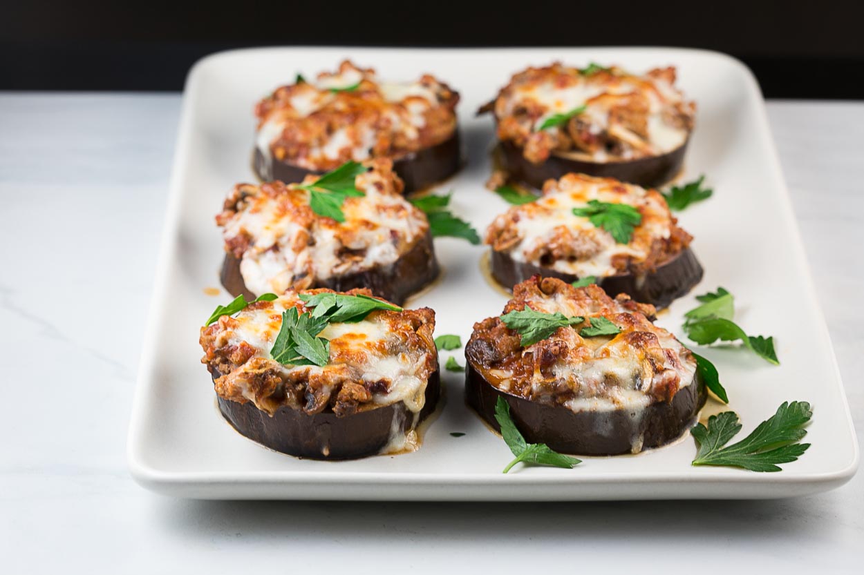 Eggplant Bolognese Pizzas		