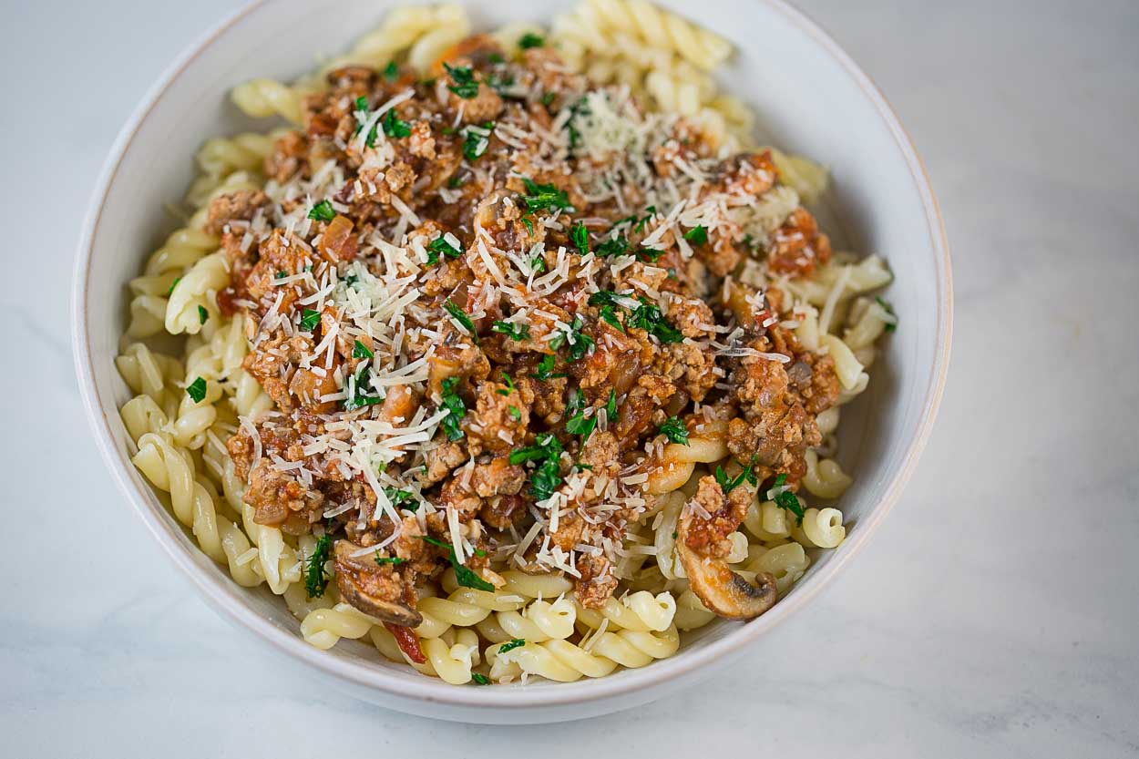 Mushroom Sundried Tomato Bolognese                		