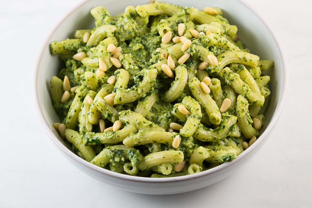 Pasta with Artichoke-Spinach Pesto		