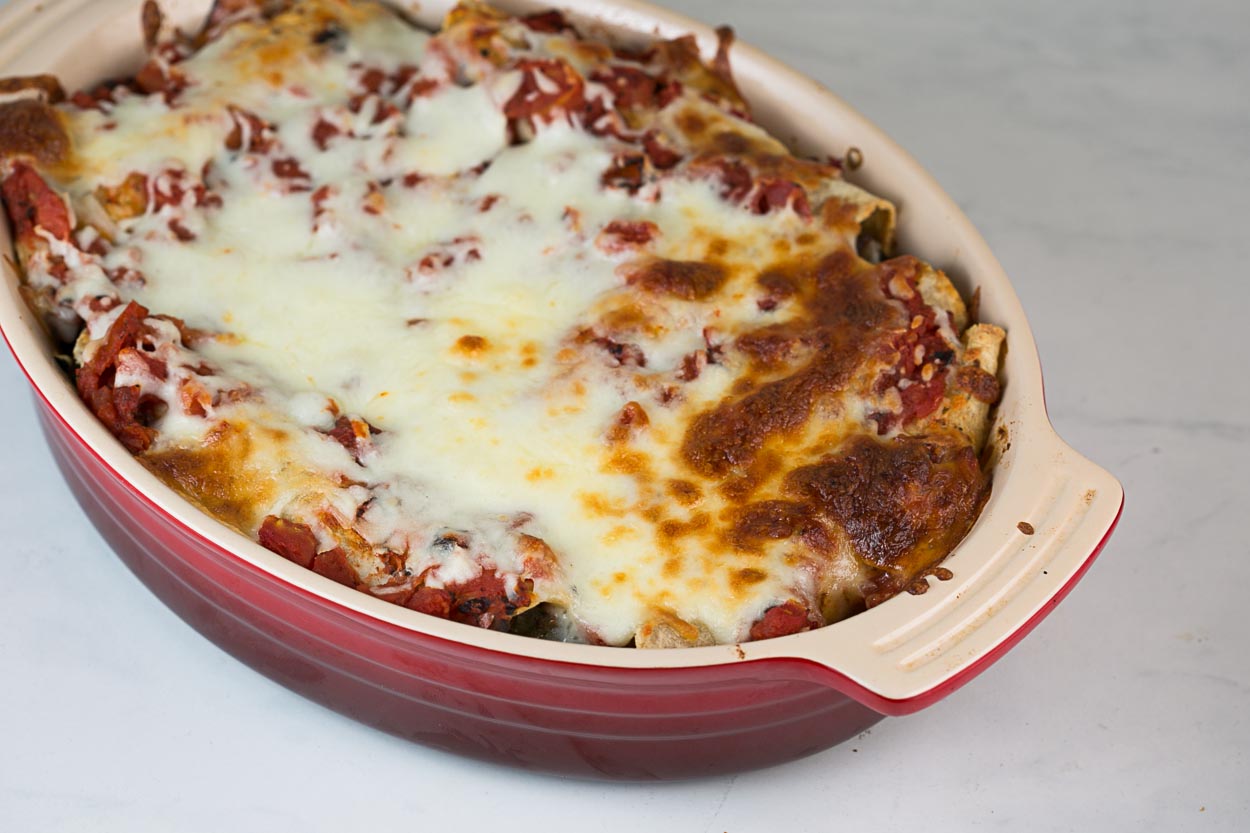 Two-Bean Chili Enchiladas		