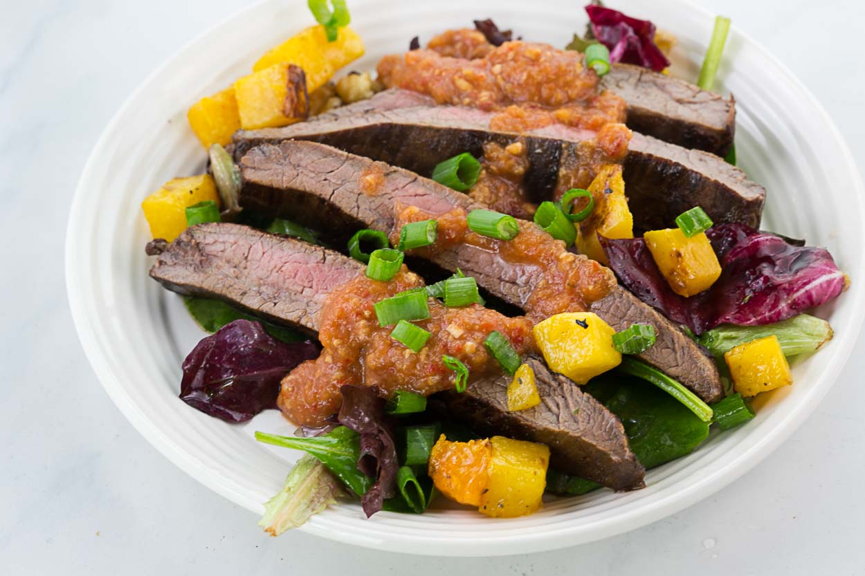 Steak with Romesco Sauce		