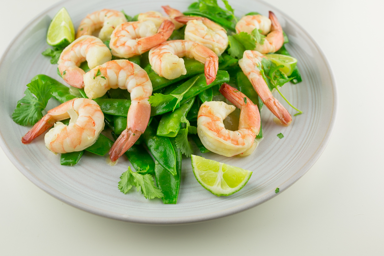 Shrimp and Two-Peas Green Curry Stir-Fry