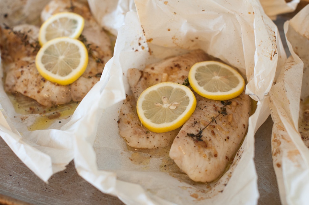 Dijon-Thyme and Lemon Fish Packets