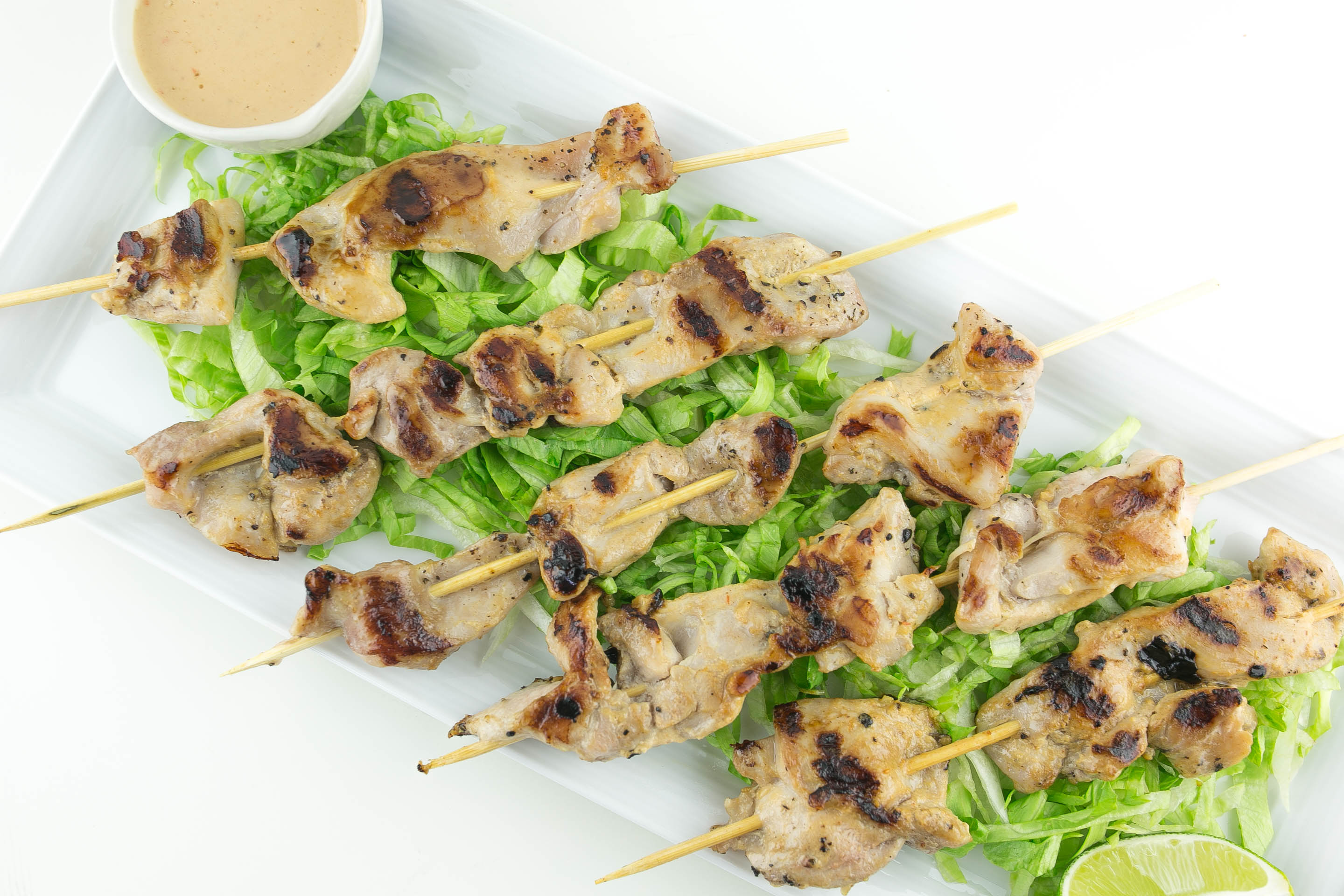 Adobo-Honey Chicken Kebabs