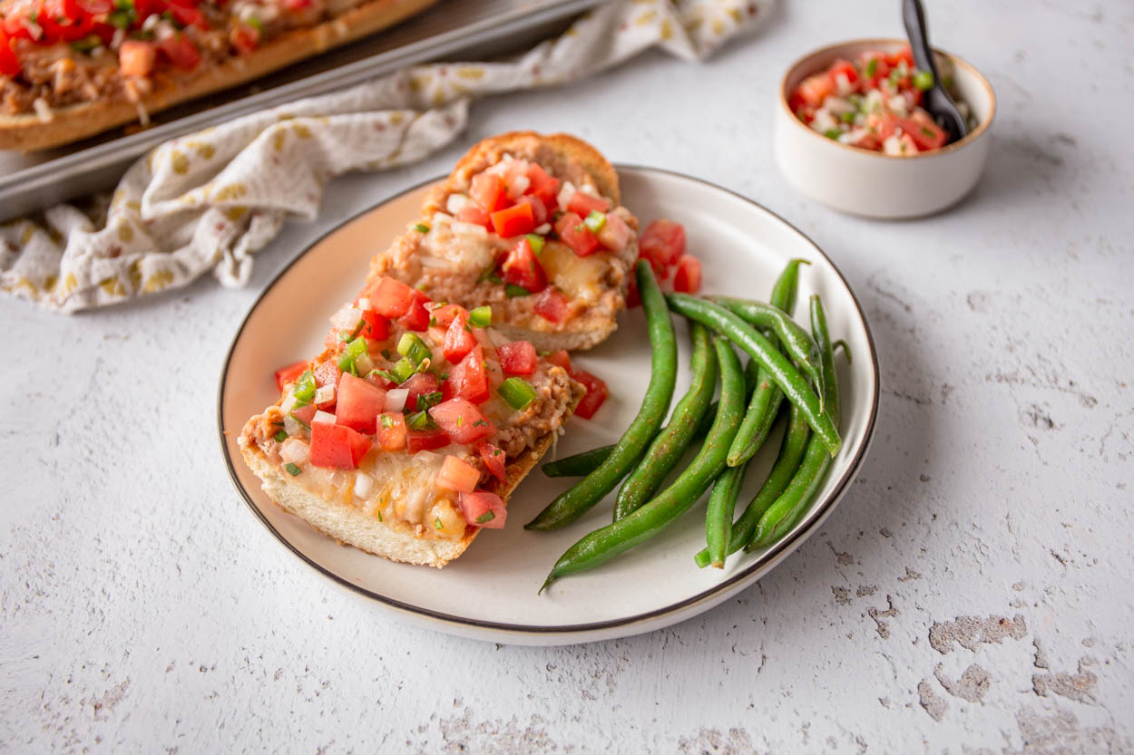 Mexican Toast (Mollete) with Refried Beans