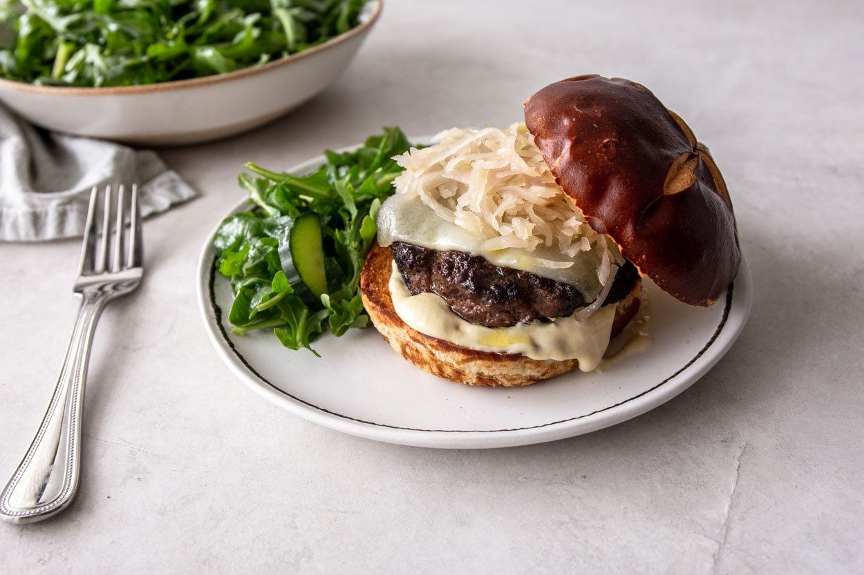 Oktoberfest Burger with Sauerkraut