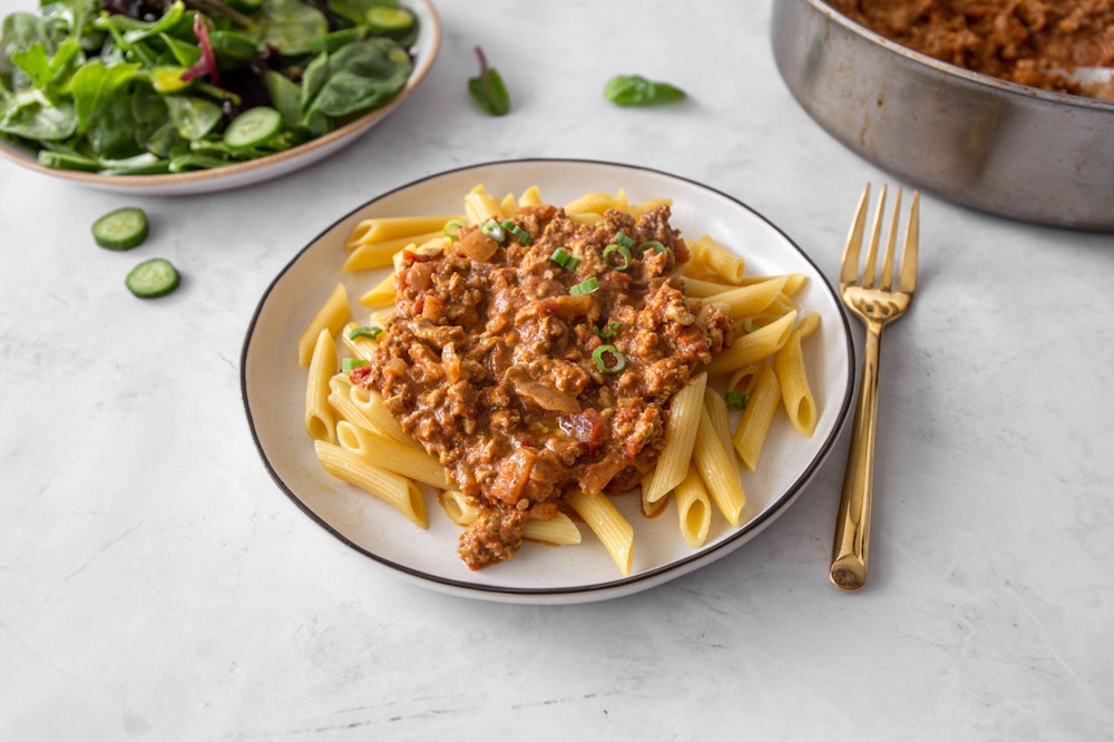 Indian-Spiced Paneer Bolognese