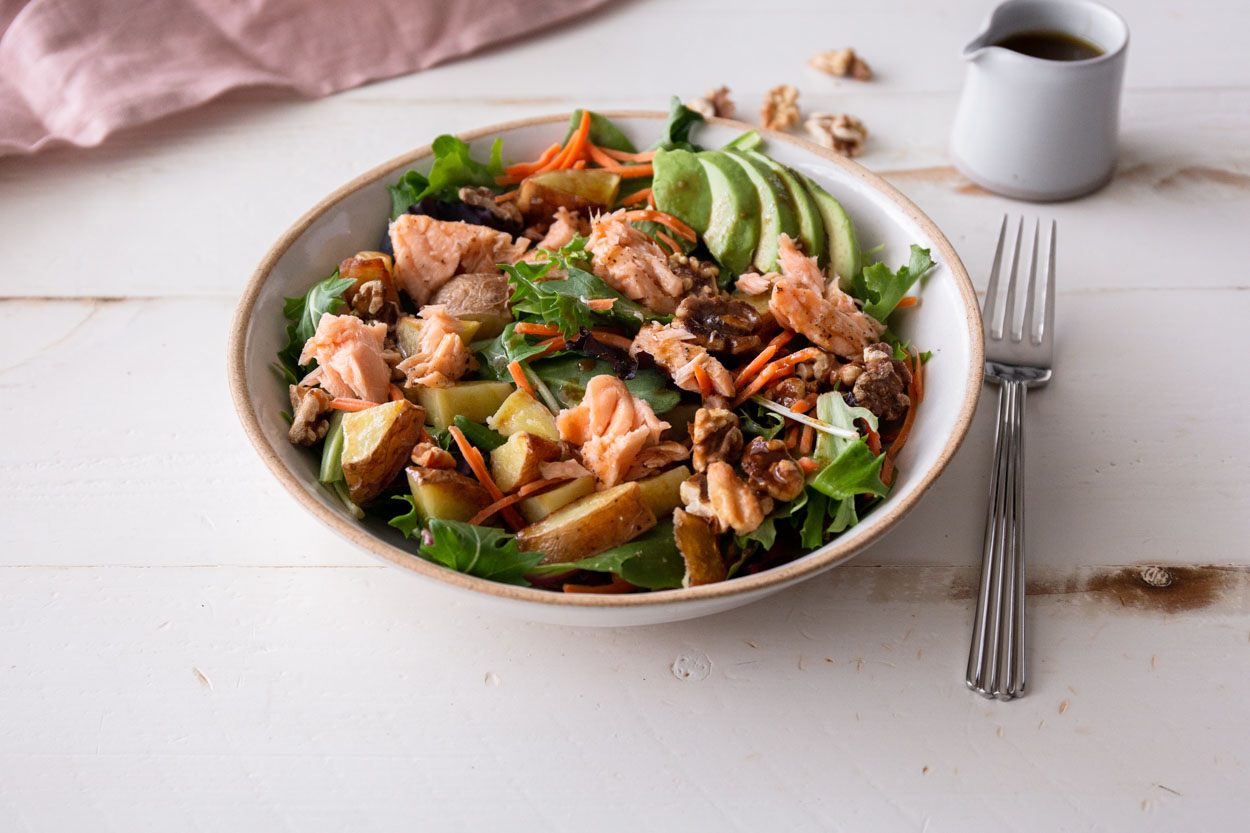 Warm Tempeh Salad with Roasted Potatoes