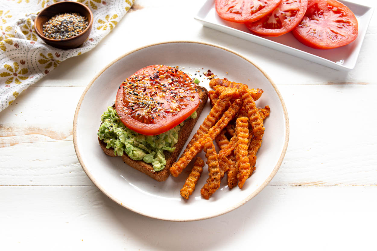 Mashed Edamame and Avocado Open-Faced Sandwich