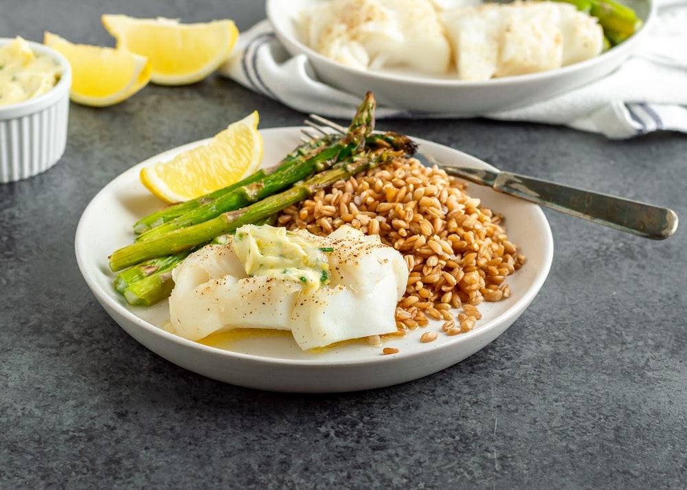 Broiled Cod with Lemon-Chive Butter