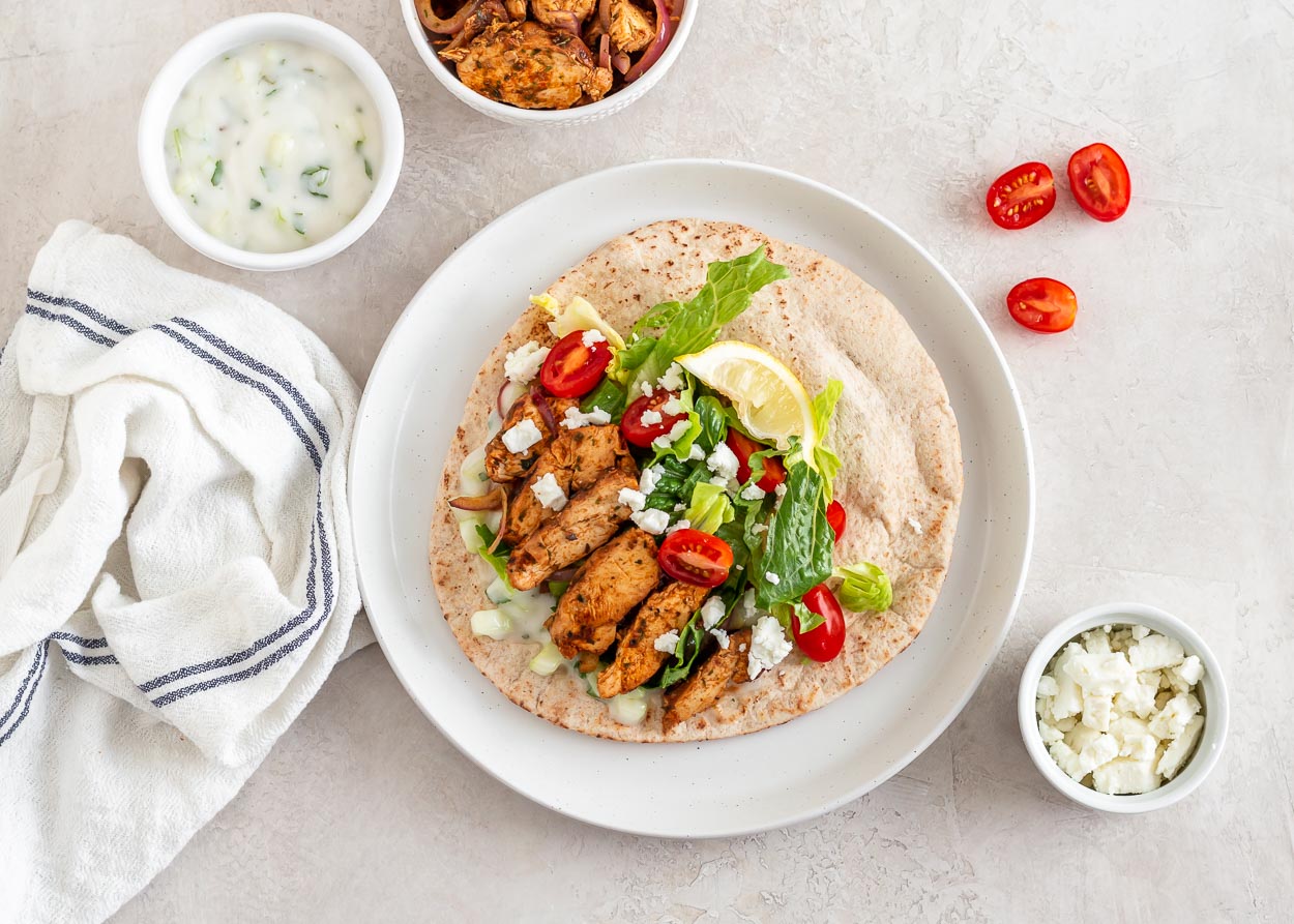 [Leftover] Oregano Chicken Shawarma Wraps