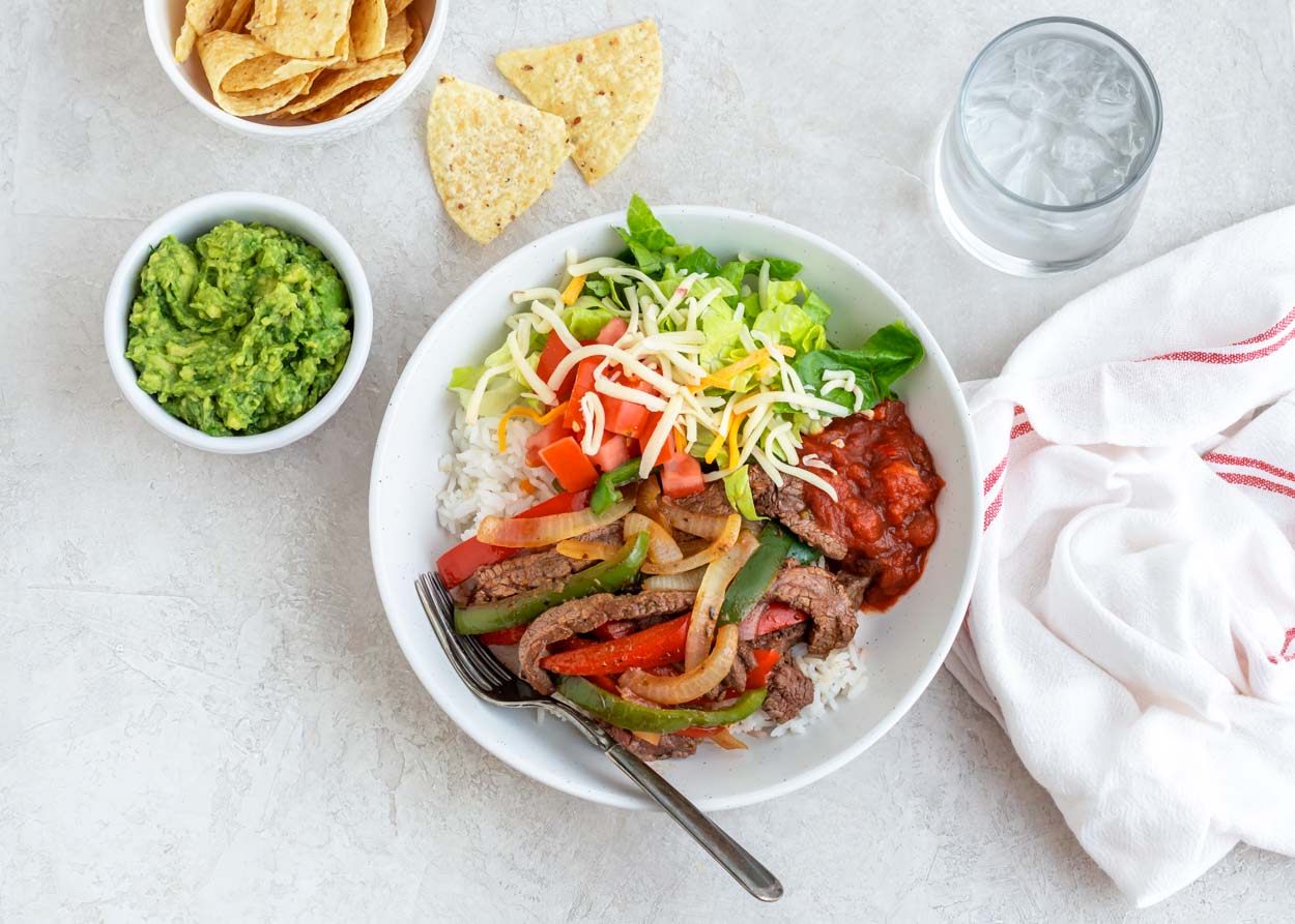 Steak Fajita Rice Bowl