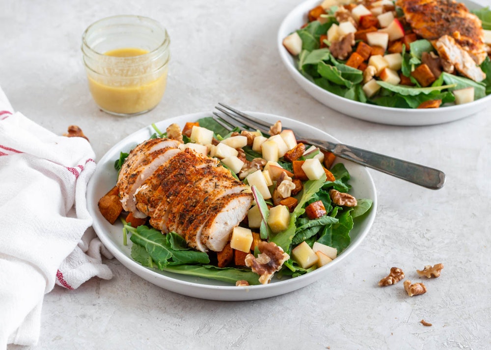 Fall Salad with Chicken and Sweet Potatoes