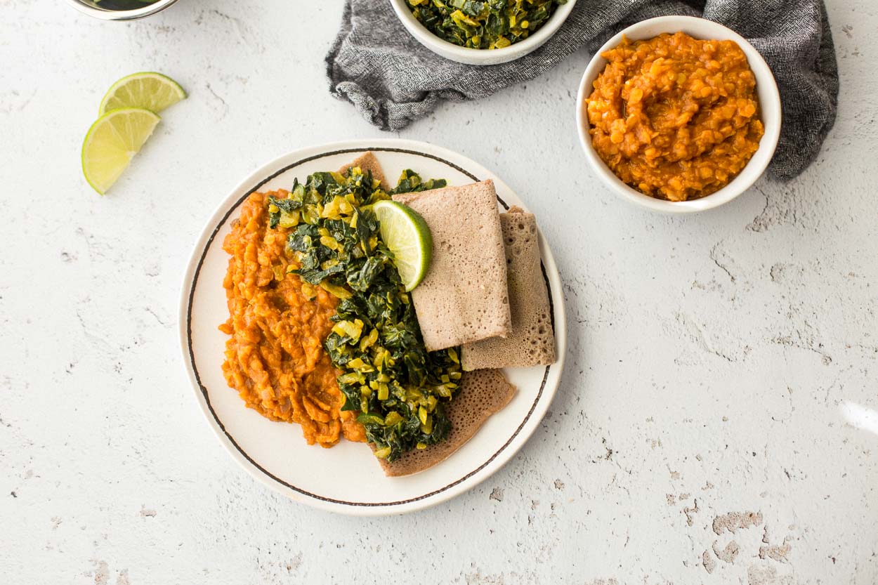 Ethiopian Lentils (Misir Wot) and Collards (Gomen)