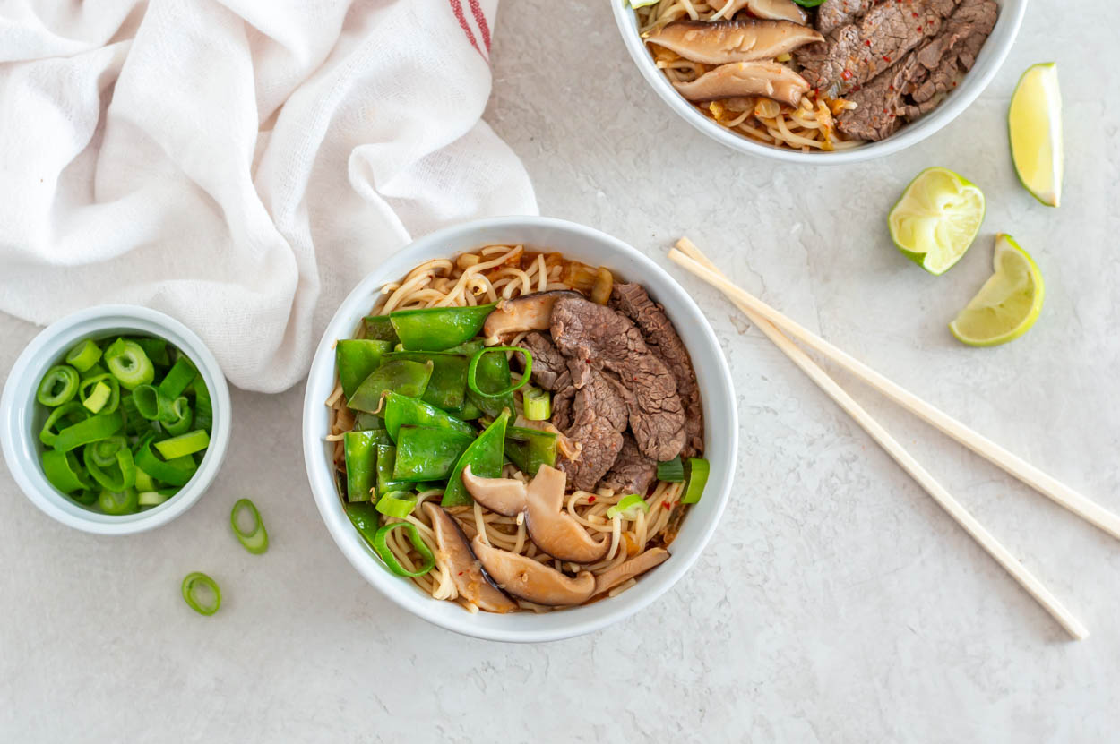 Kimchi Ramen with Seared Flank Steak