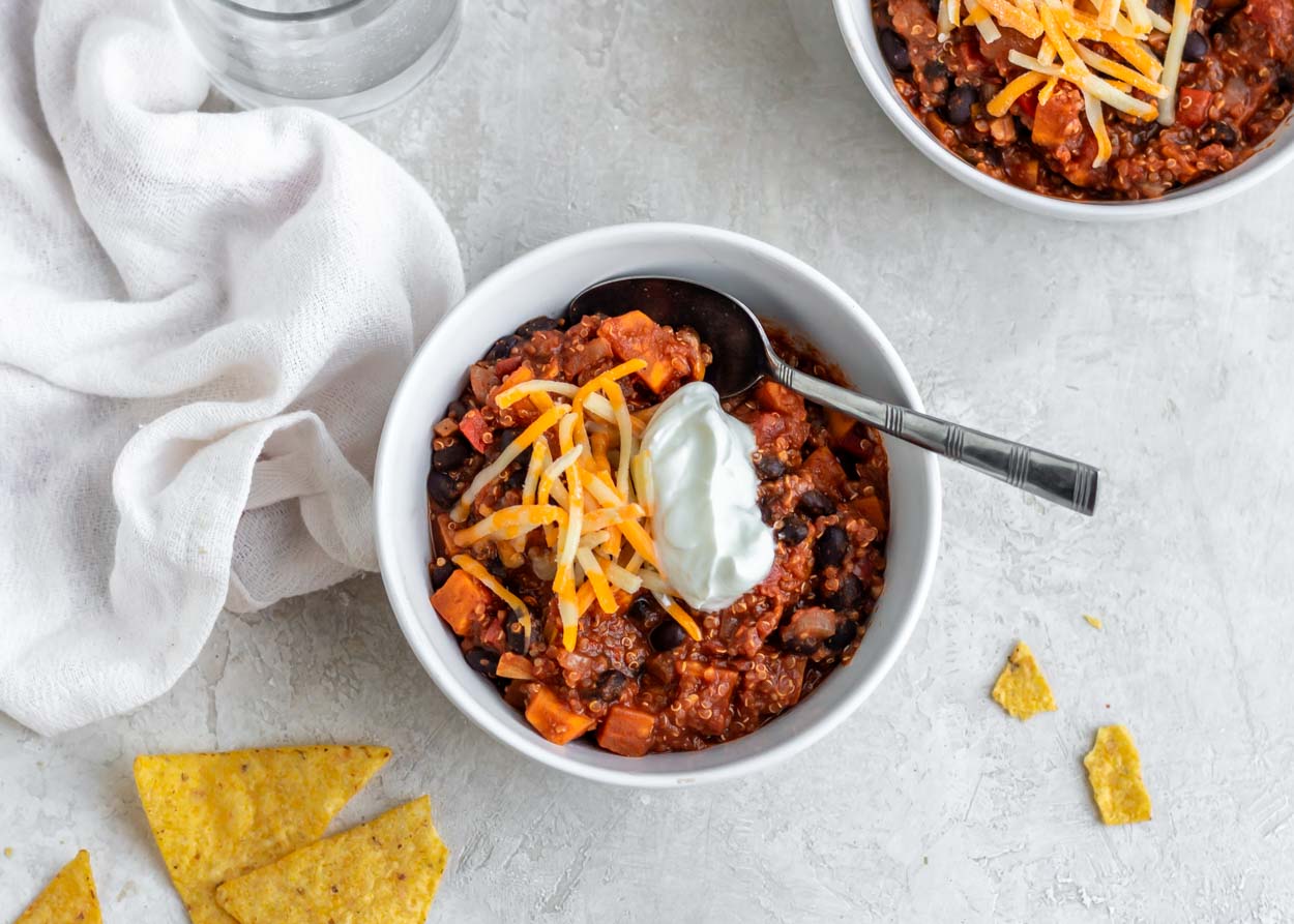 Chipotle Sweet Potato and Quinoa Chili