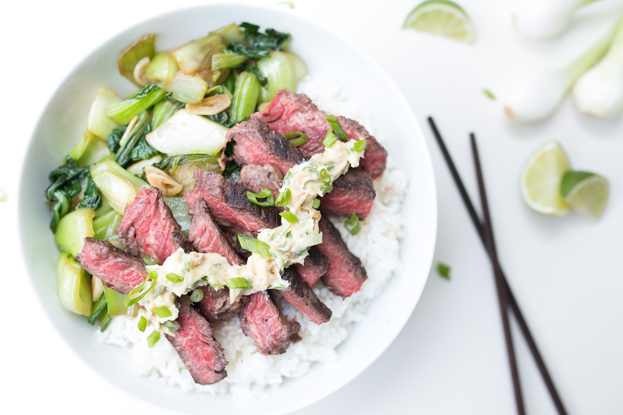Steak with Miso-Lime Butter