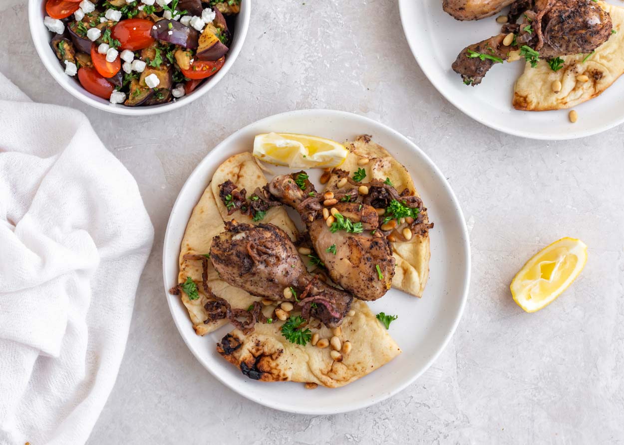 Roast Chicken with Sumac and Red Onions (Mussakhan)