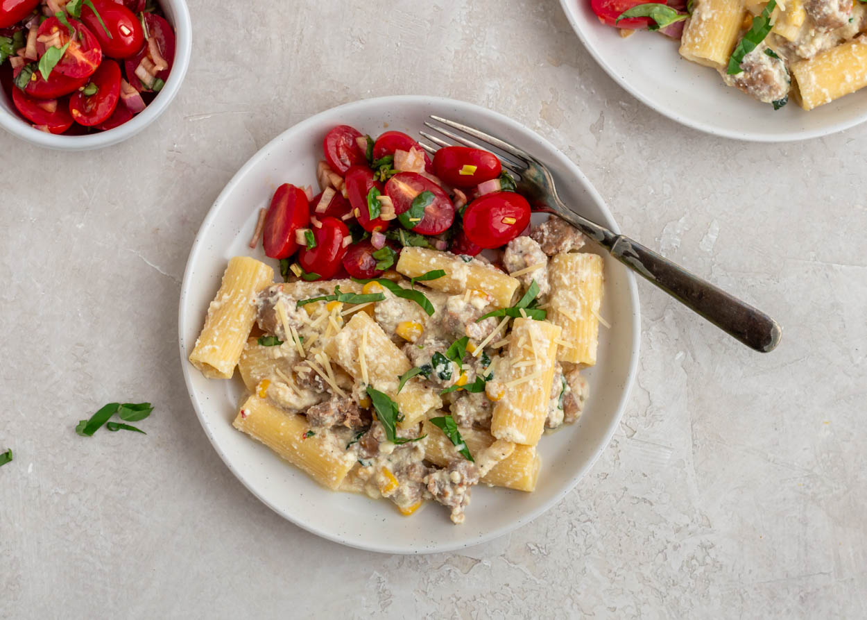 Ricotta and Corn Rigatoni
