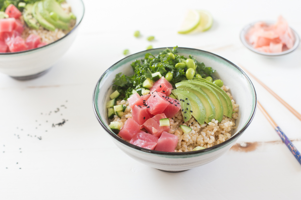 Avocado and Edamame Poke Bowl