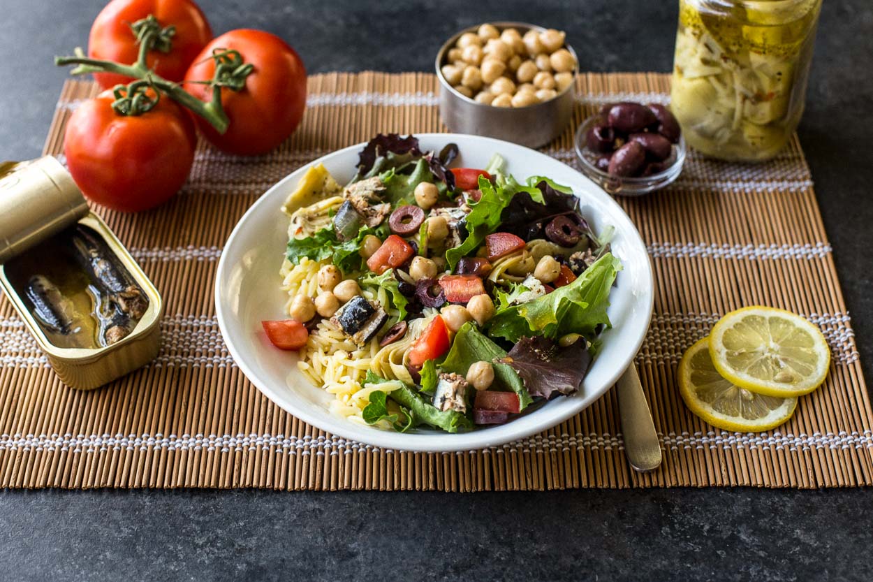 Greek Salad with Sardines