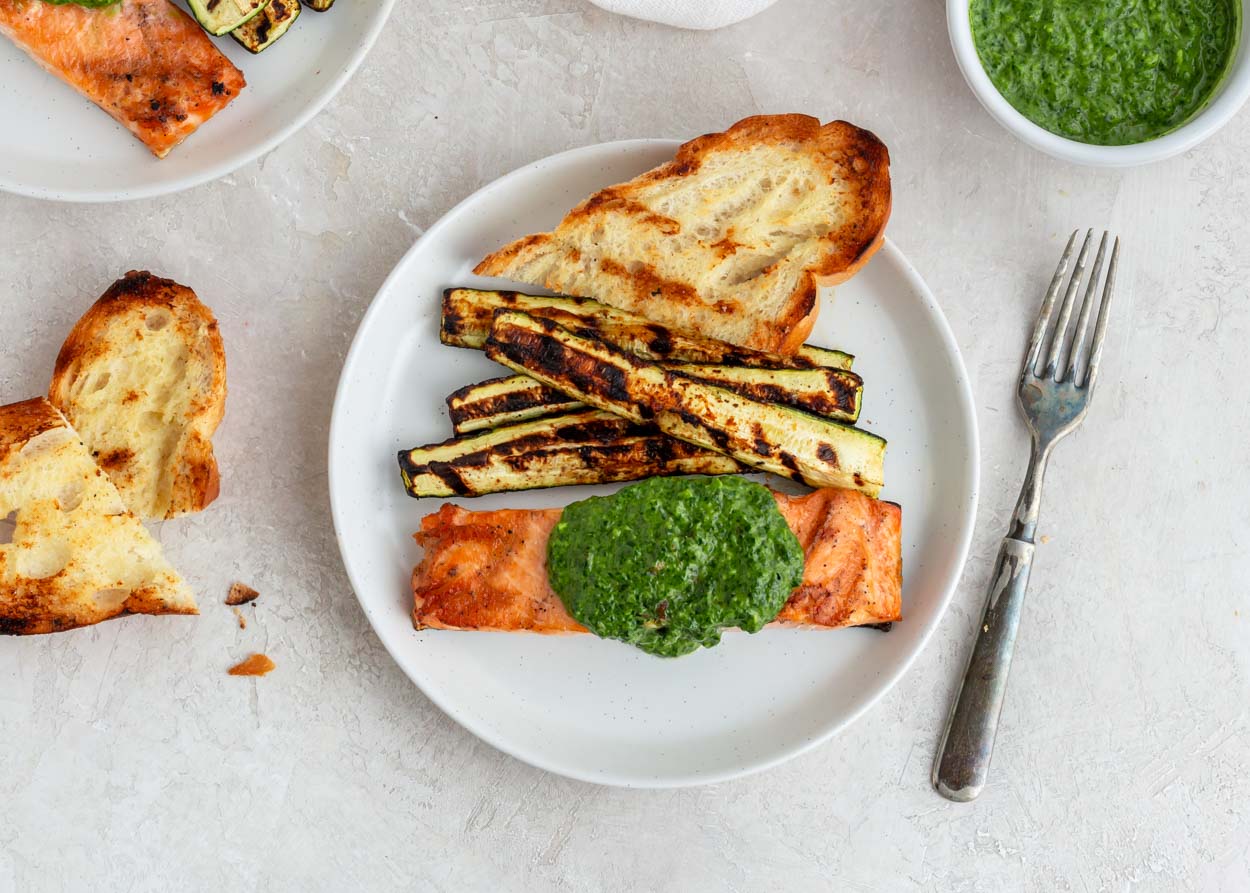 Grilled Chimichurri Salmon