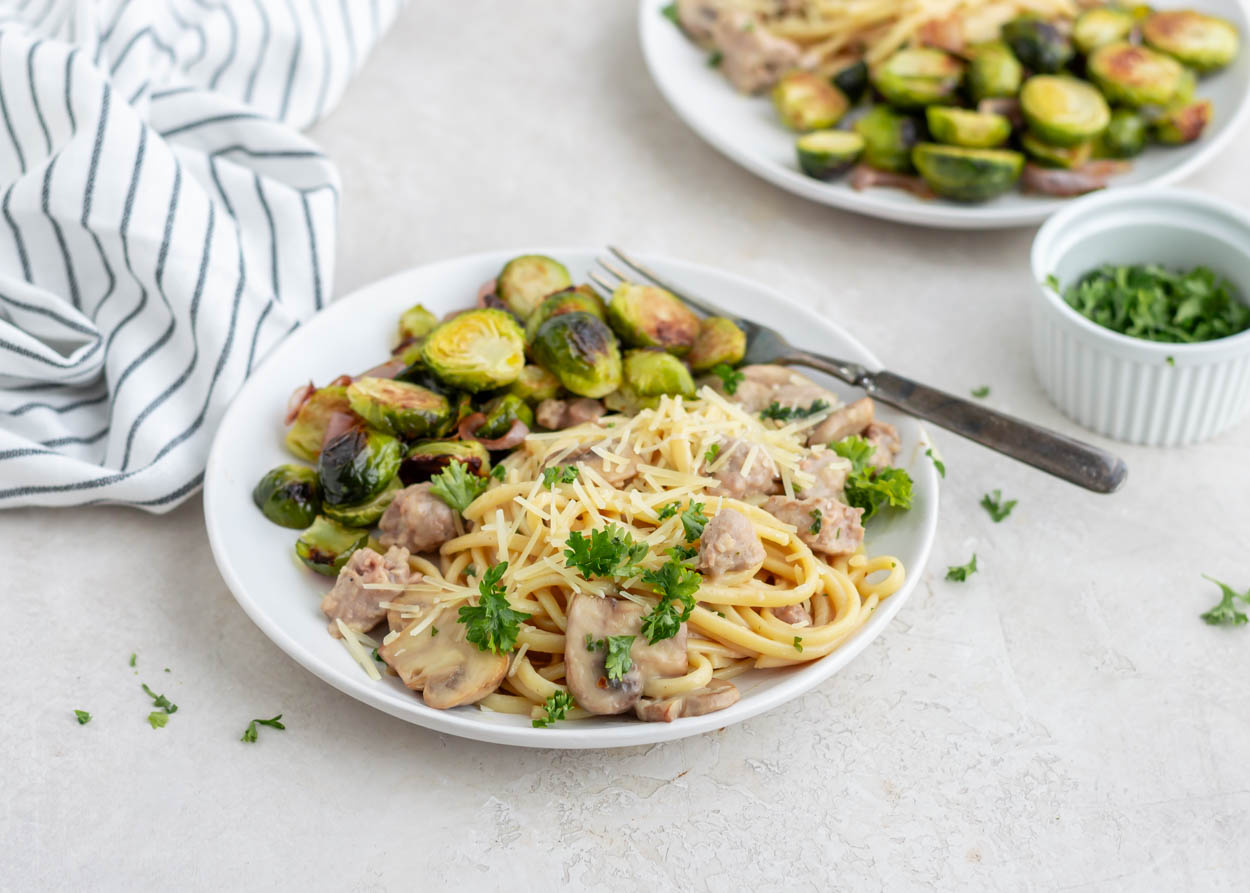 Linguine with Italian Sausage and Mushrooms