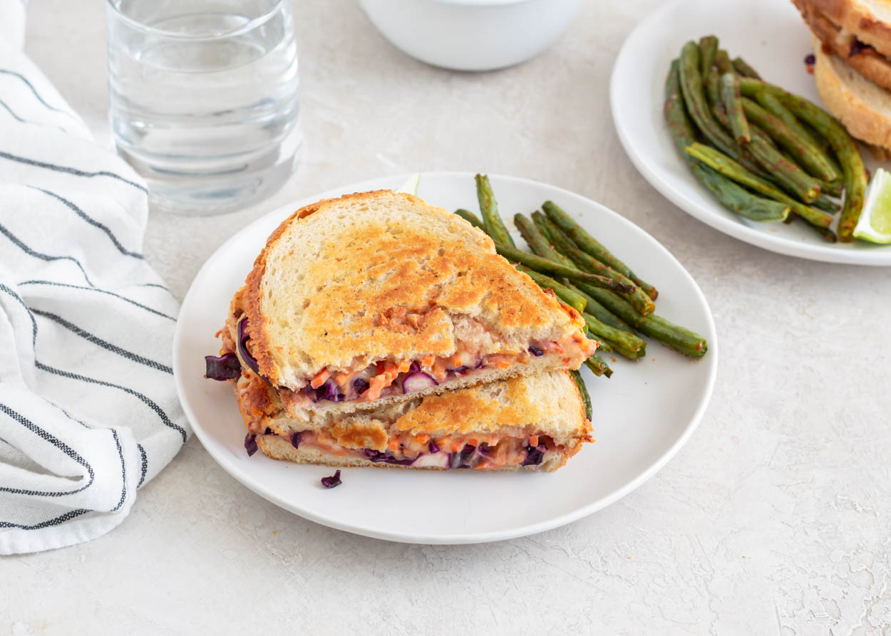 Refried Bean and Curtido Grilled Cheese