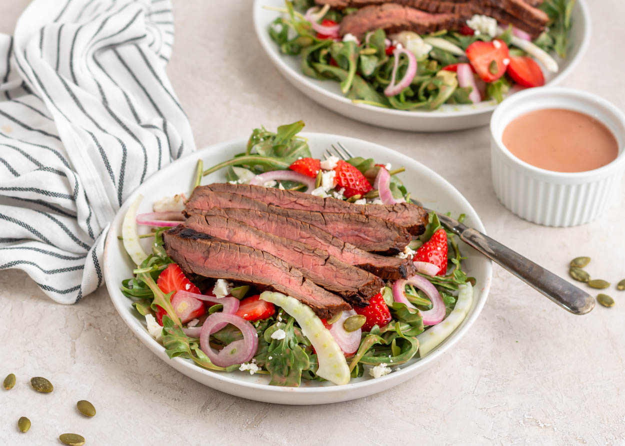 Steak Salad with Fennel and Strawberries