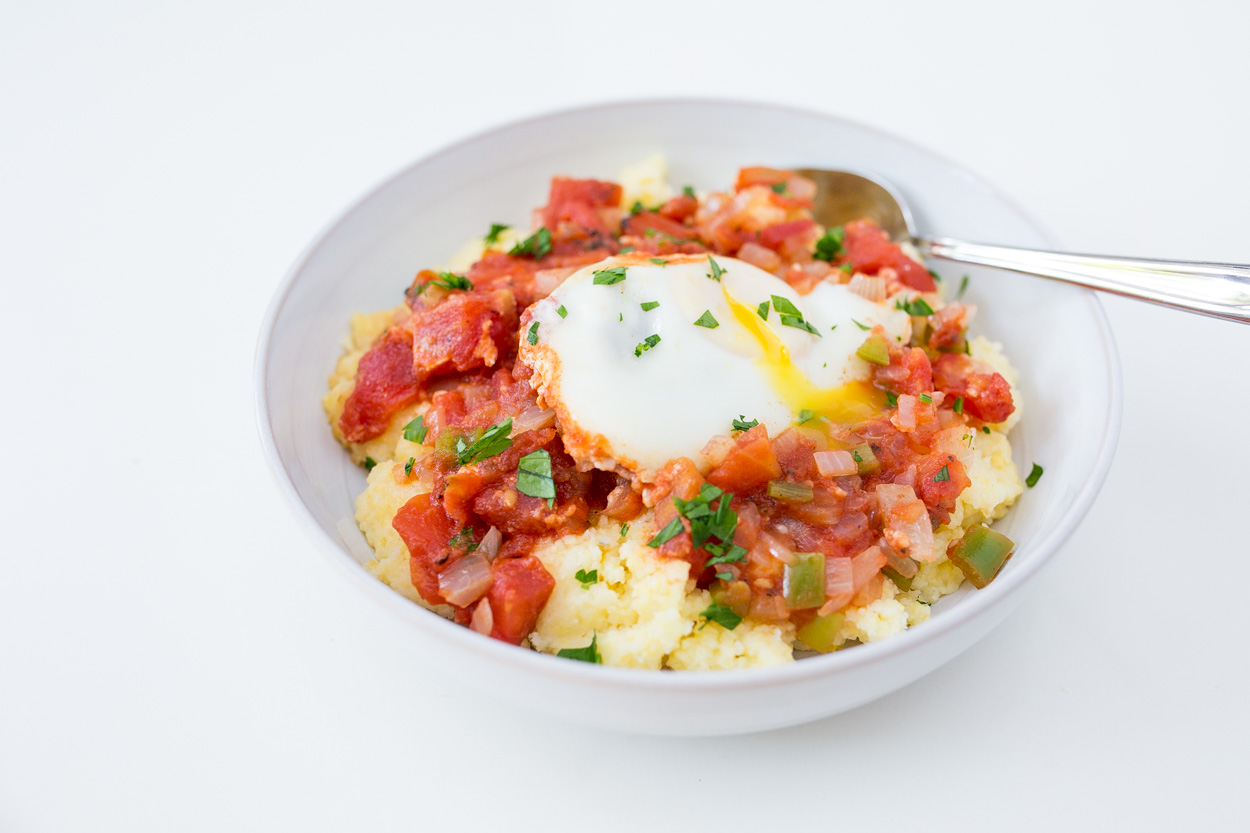 Shakshuka with Leftover Polenta