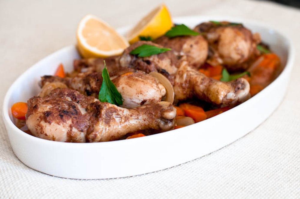 Moroccan Chicken, Carrots, and Endive Saute