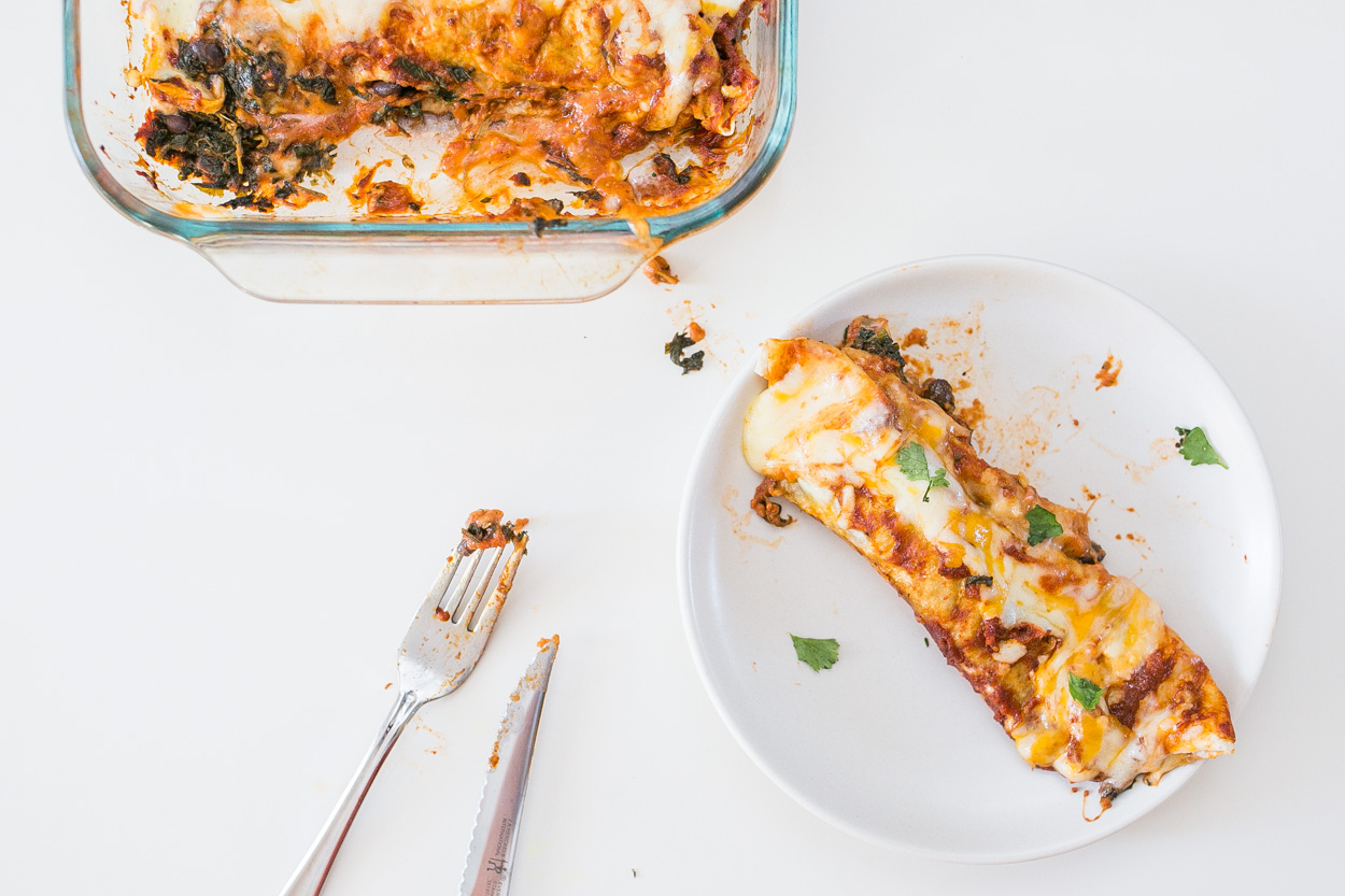 Black Bean and Chard Enchiladas