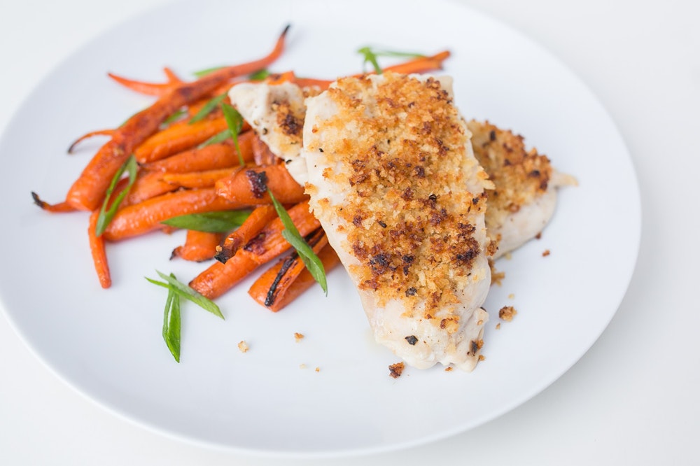 Aminos-Maple Almond Crusted Chicken Breasts