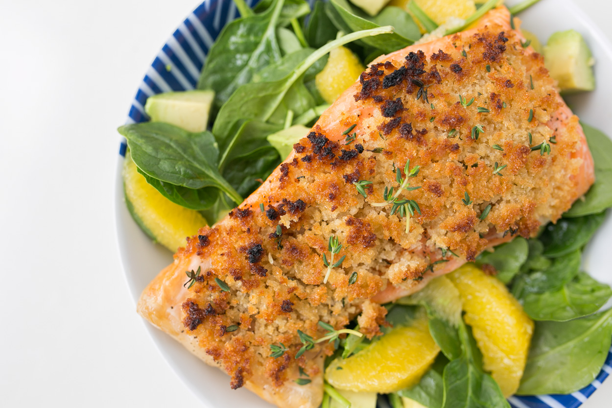 Maple-Thyme Panko Salmon