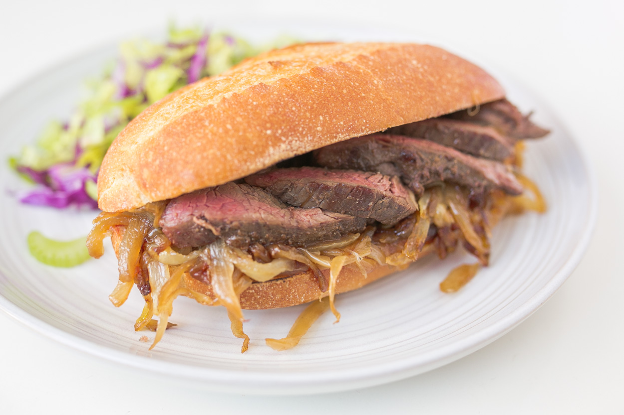 Skirt Steak Sandwich with Caramelized Onions		