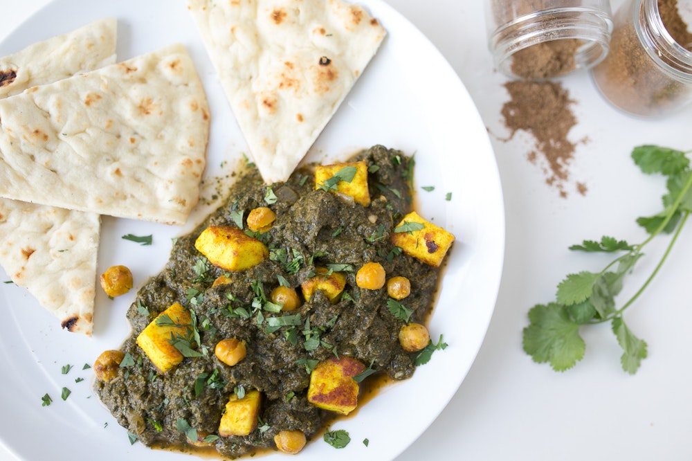 Saag with Indian-Spiced Turkey Meatballs