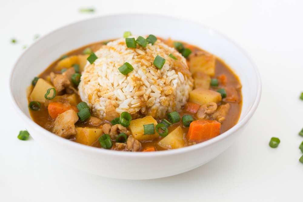 Japanese Vegetable Curry Over Rice