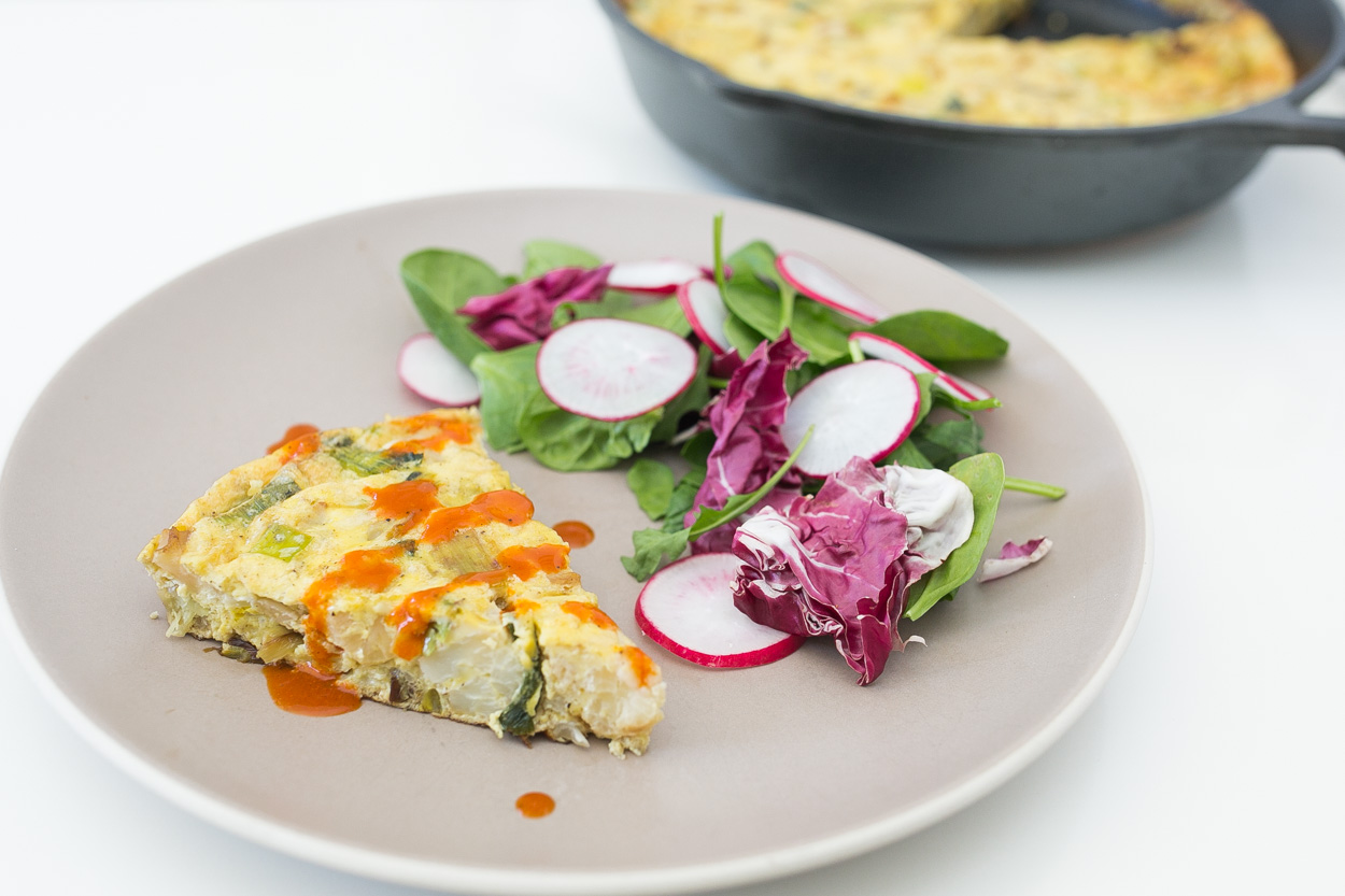 Parmesan Leek and Cauliflower Frittata