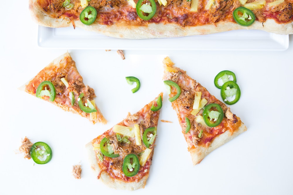 Pulled Pork Pizza with Pineapple and Jalapenos