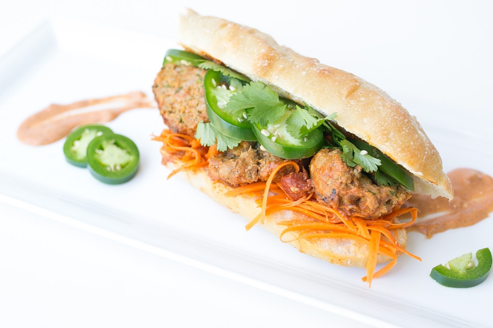 Indian Banh Mi with Leftover Meatballs