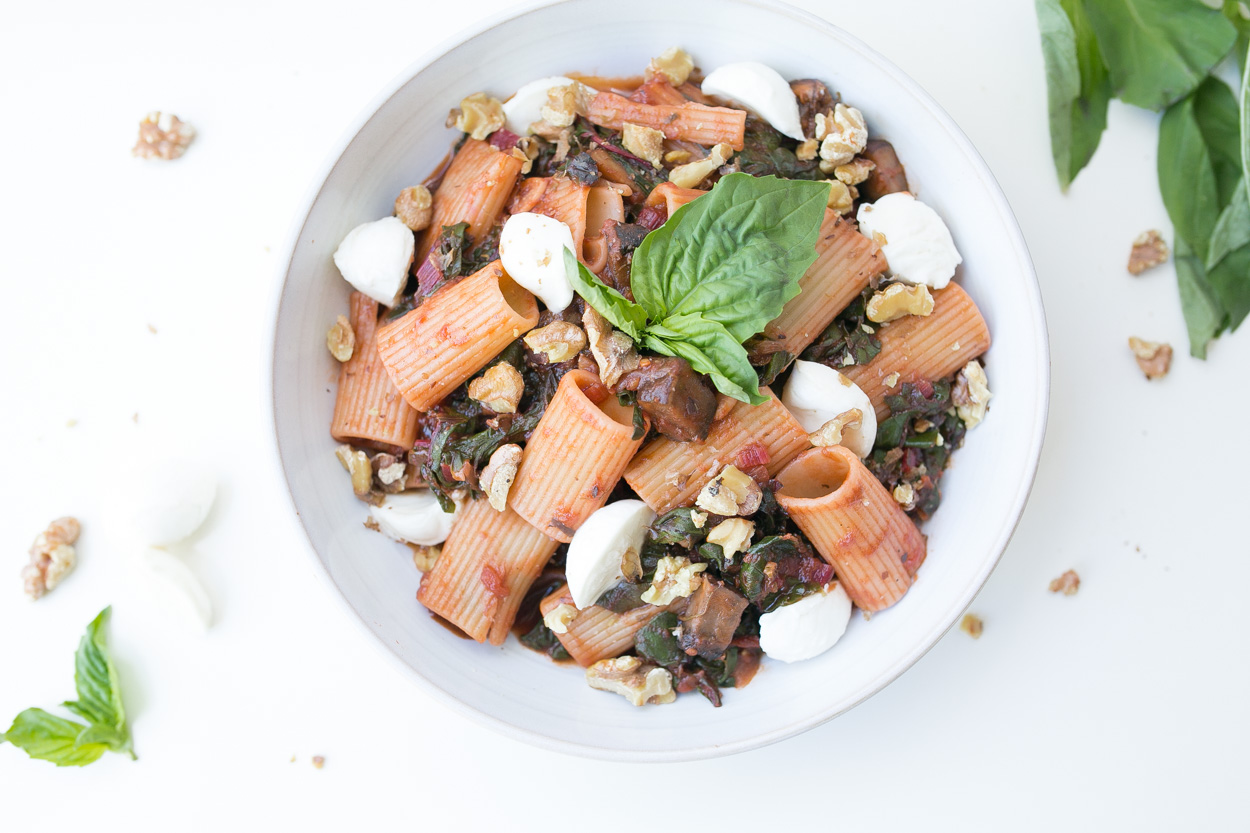Rigatoni with Chard and Mushrooms
