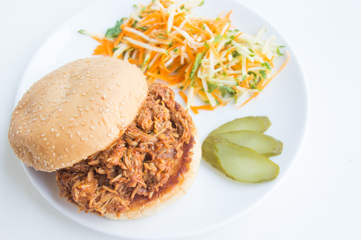 Slow Cooker BBQ Chicken Sandwiches