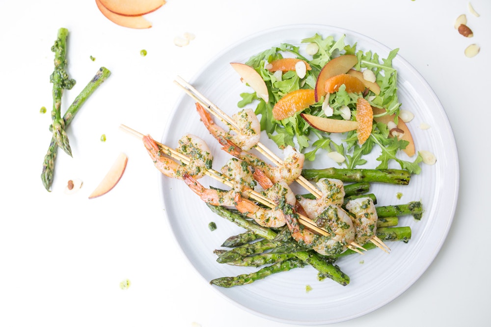 Pesto Grilled Shrimp & Asparagus