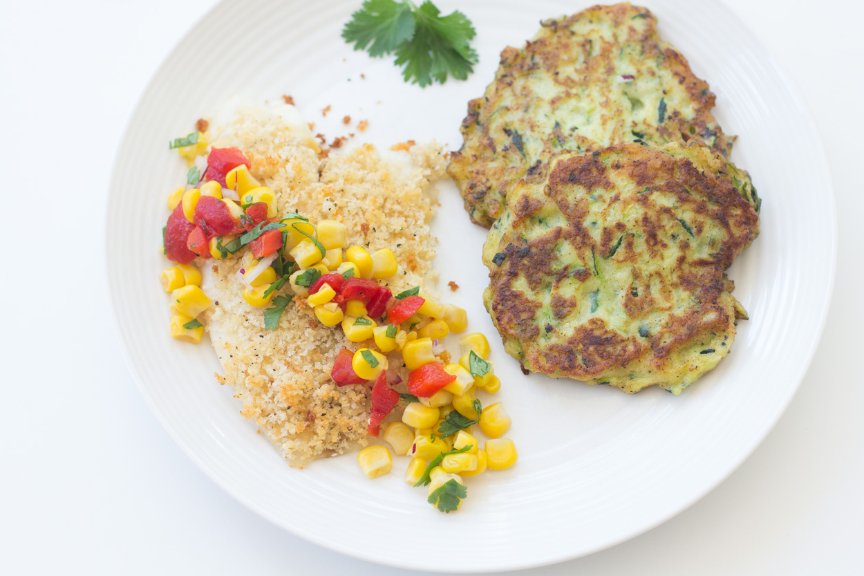 Panko Baked Trout with Corn Relish