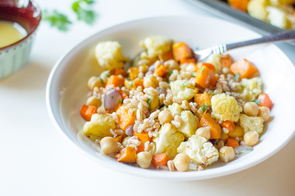 Warm Farro and Roasted Root Vegetable Salad