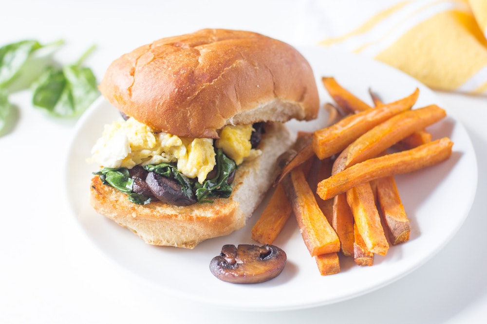 Mushroom and Spinach Breakfast Sandwiches
