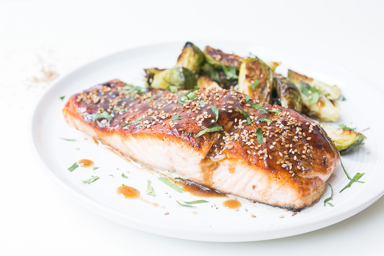 Roasted Teriyaki Salmon & Brussels Sprouts