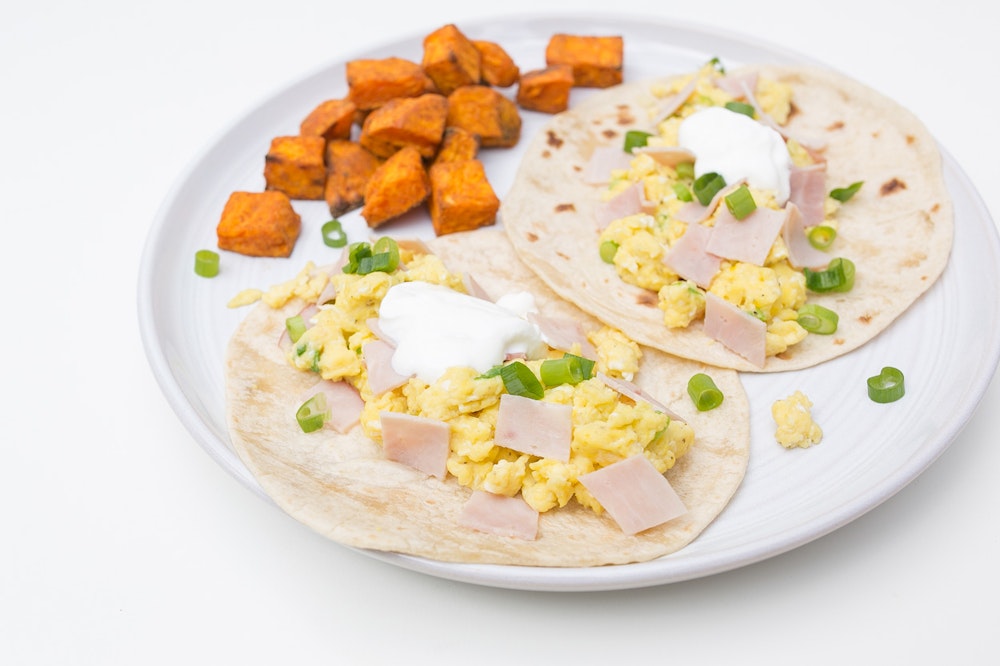 Ham & Egg Breakfast Tacos