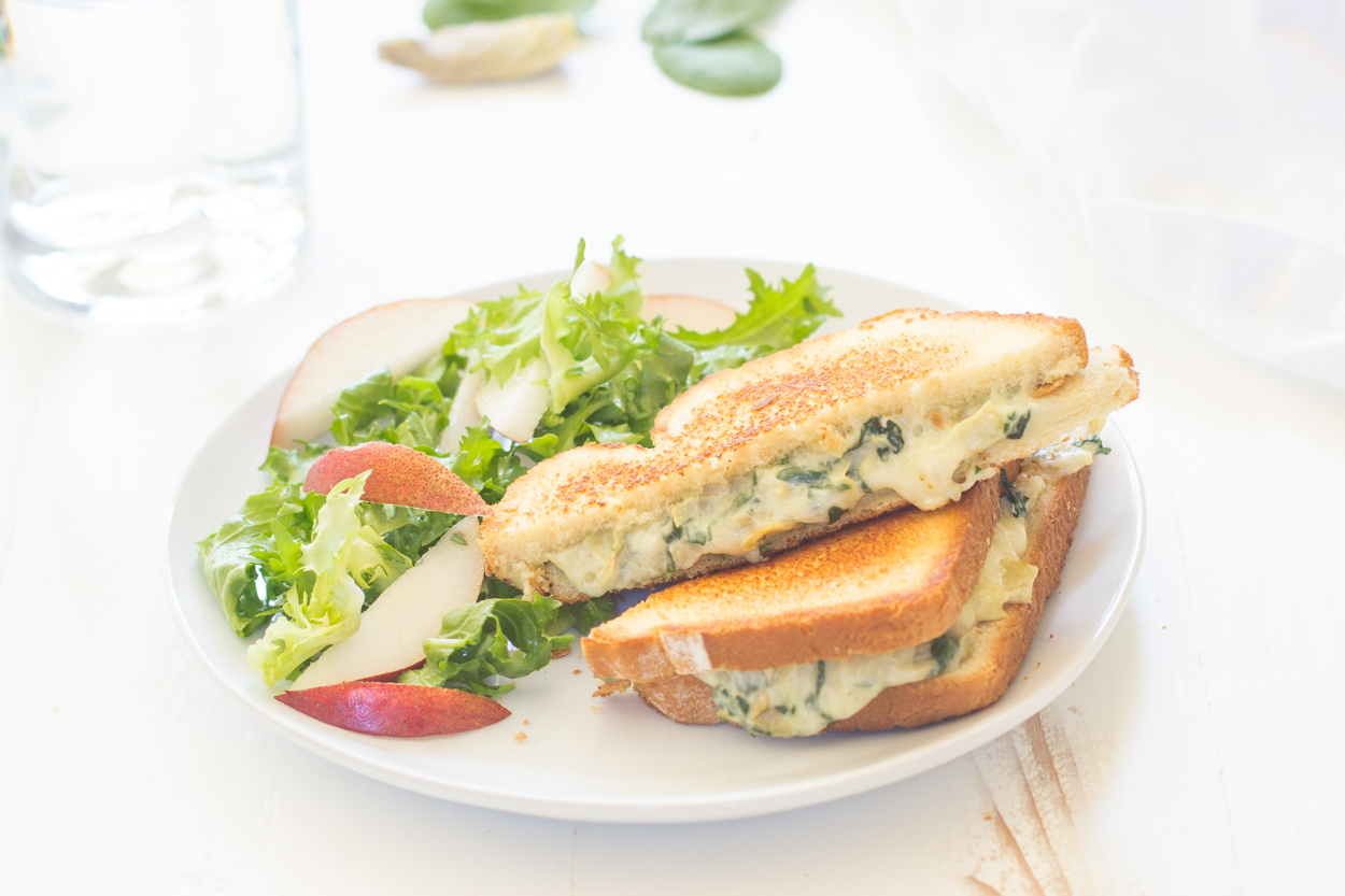 Spinach and Artichoke Grilled Cheese