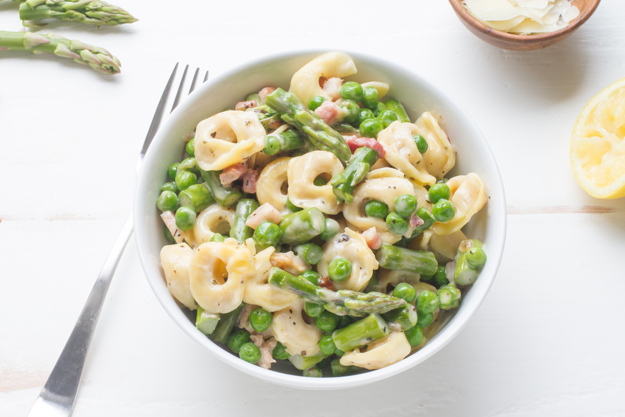 Spring Tortellini with Cream Sauce